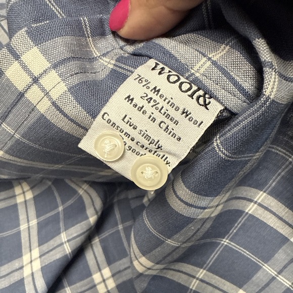 Wool& Womens Florence Merino Wool And Linen Tunic Shirt Sz L - Picture 9 of 9